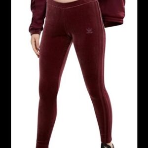 Adidas Maroon Velvet Pants Size XS